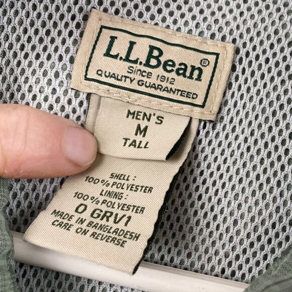 L.L.Bean Men's Shirt M Tall Short Sleeve Button-Up Green Plaid Vented Caped Fish - Picture 3 of 10